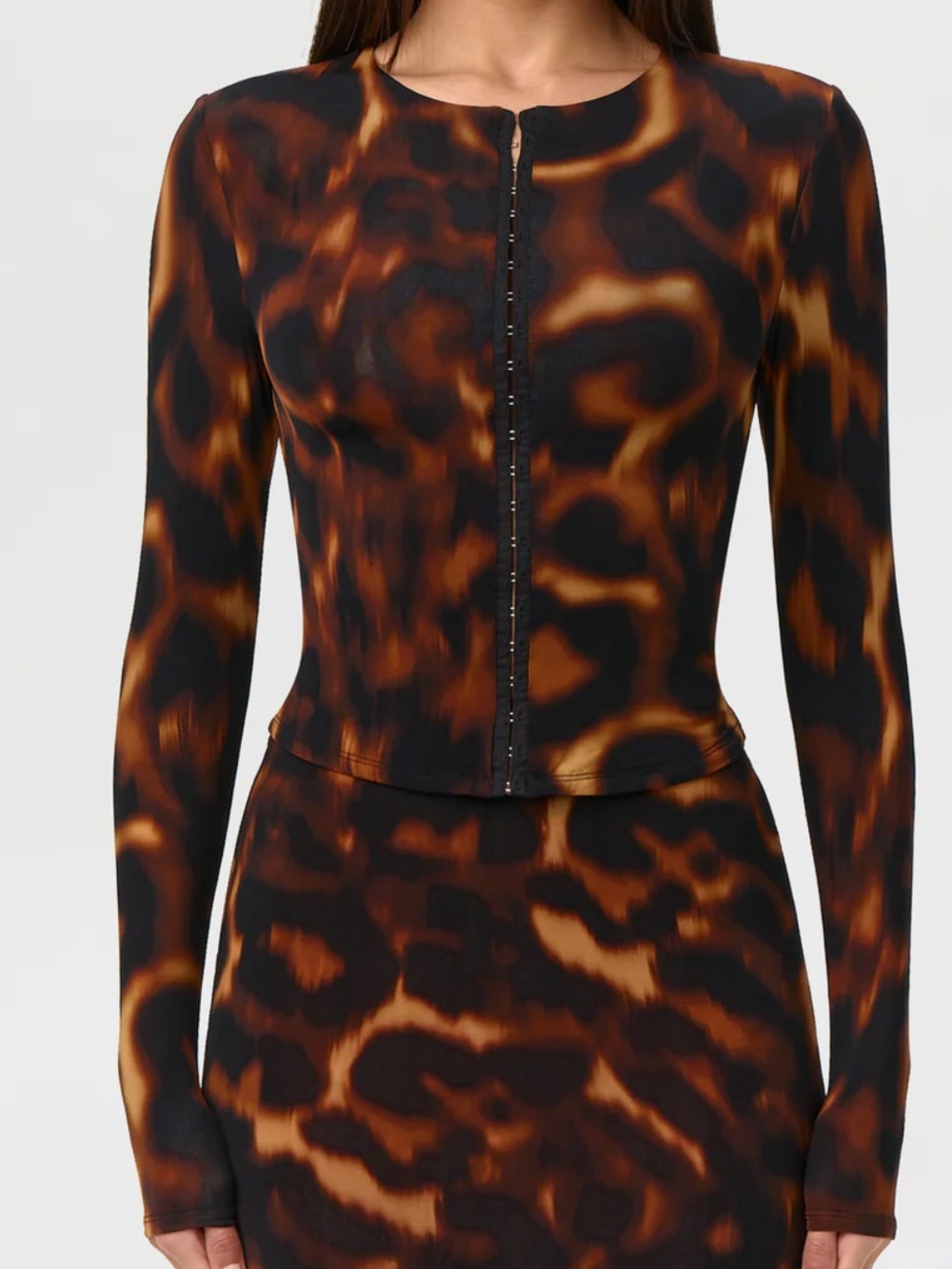 Naked Wardrobe BARE BODY TORTOISE CARDIGAN TOP